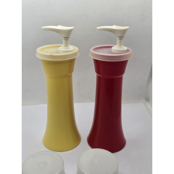 Tupperware Ketchup Mustard Hourglass Pump Dispenser Container #871-10 Vtg - Picture 11 of 15